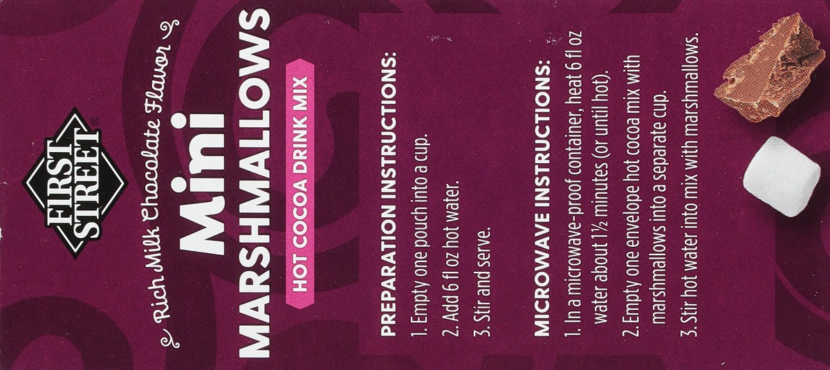 slide 2 of 17, First Street Hot Cocoa Mix Wmini Marshmallow, 10 oz