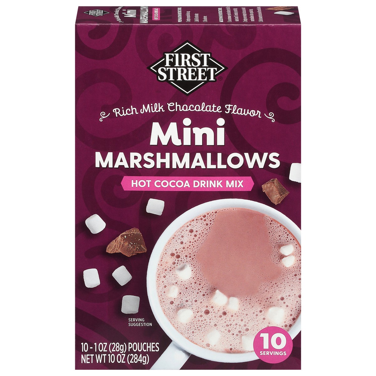 slide 12 of 17, First Street Hot Cocoa Mix Wmini Marshmallow, 10 oz