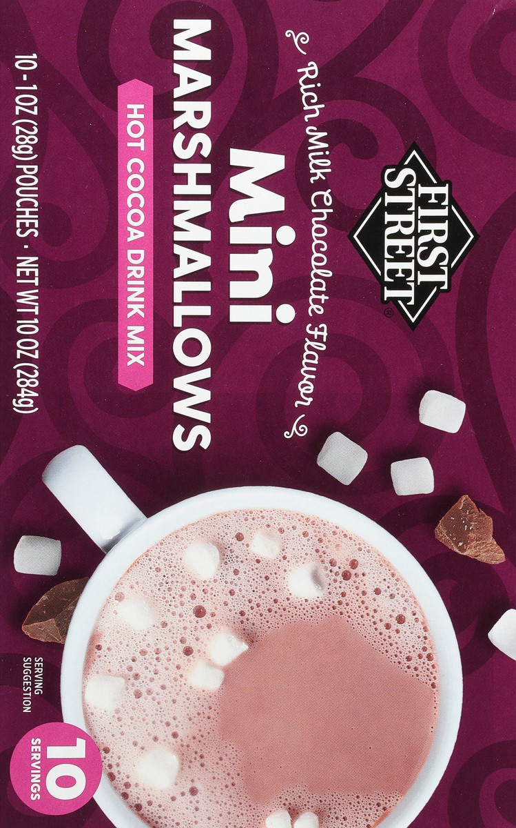 slide 13 of 17, First Street Hot Cocoa Mix Wmini Marshmallow, 10 oz