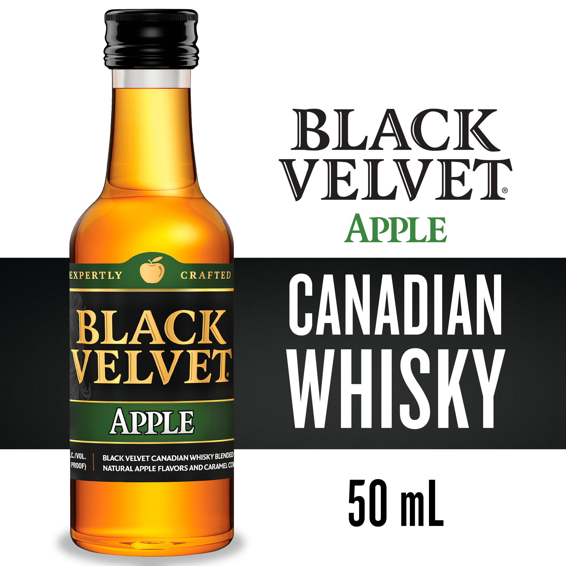 slide 3 of 3, Black Velvet Apple Canadian Whisky, 50 ml