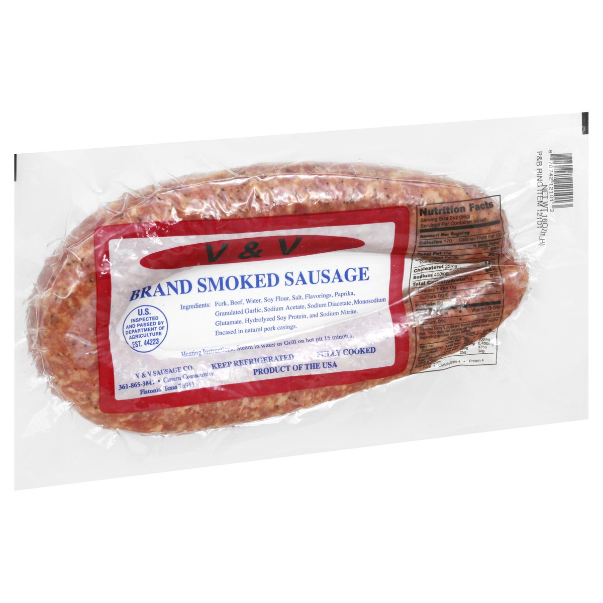 slide 2 of 9, VV Supremo Brand Smoked Sausage 16 oz, 16 oz