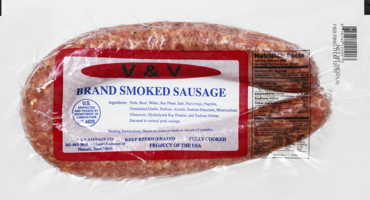 slide 1 of 9, VV Supremo Brand Smoked Sausage 16 oz, 16 oz
