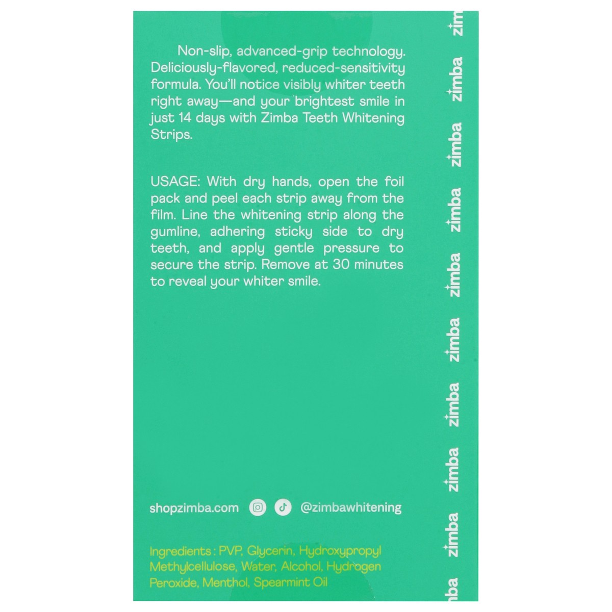 slide 3 of 13, Zimba Spearmint Teeth Whitening Strips 14 Each, 14 ct