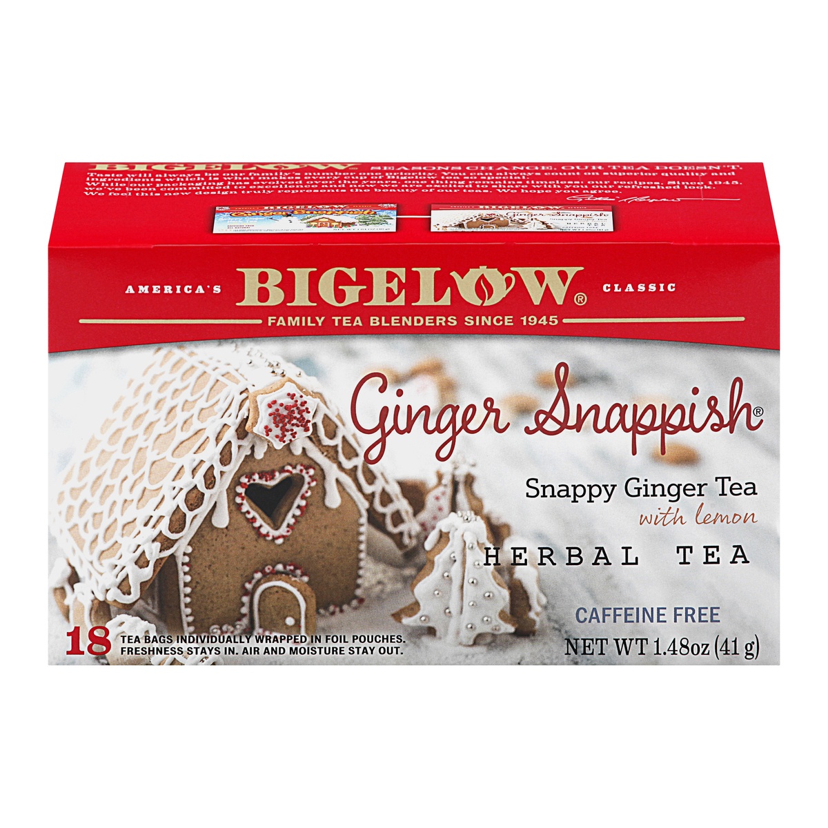 slide 1 of 1, Bigelow Ginger Snappish Ginger Tea, 18 ct