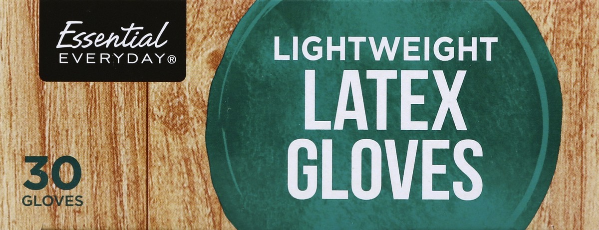 slide 5 of 6, Essential Everyday Disposable Latex Gloves, 30 ct