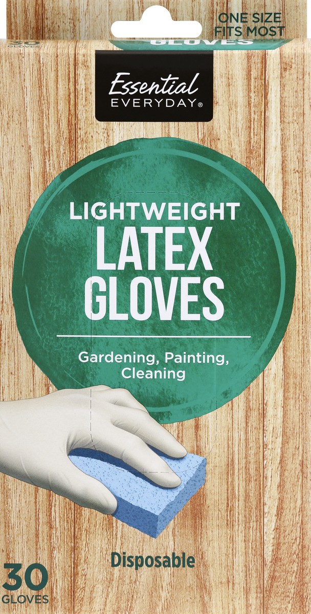 slide 2 of 6, Essential Everyday Disposable Latex Gloves, 30 ct