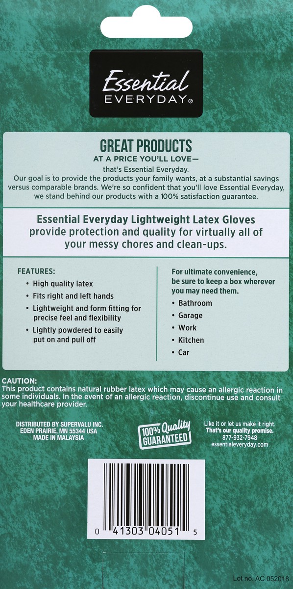 slide 3 of 6, Essential Everyday Disposable Latex Gloves, 30 ct