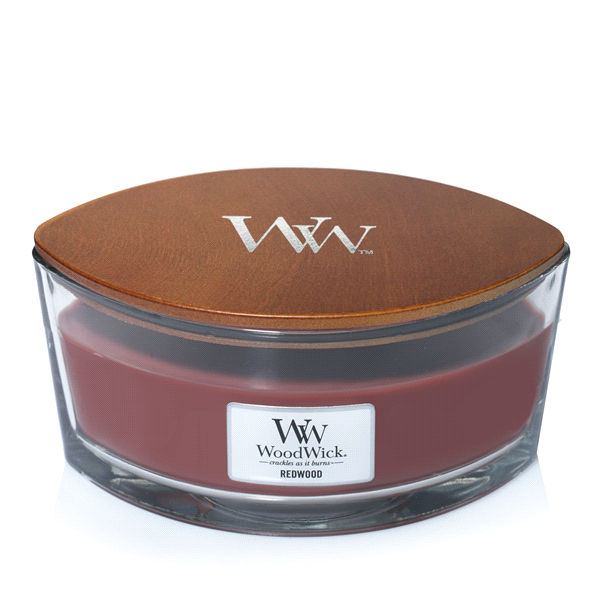 slide 1 of 1, Woodwick Ellipse Candle Redwood, 16 oz