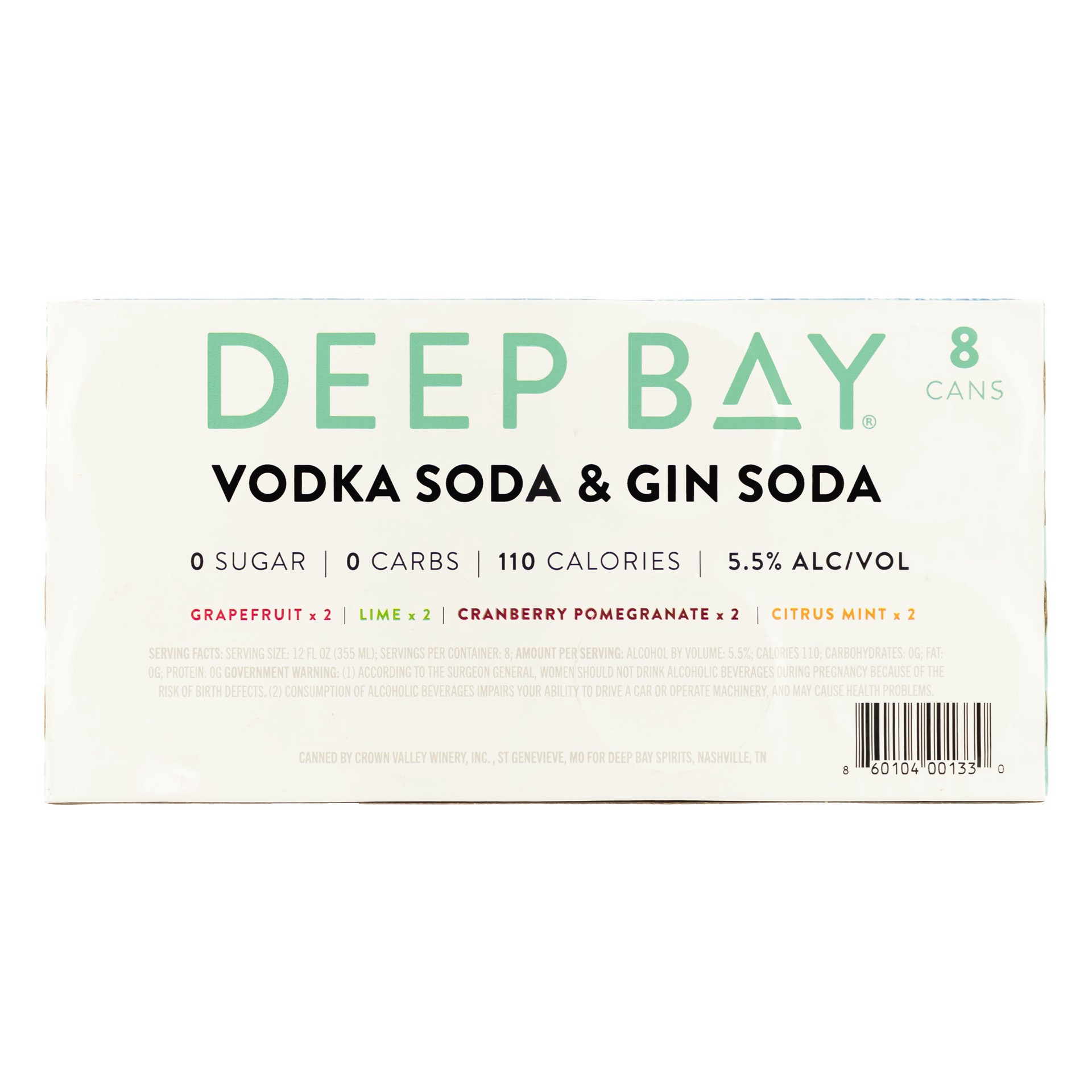 slide 2 of 3, Deep Bay Variety 8 Pack Vodka Soda Canned Cocktail 355ml 11 Proof, 12 oz