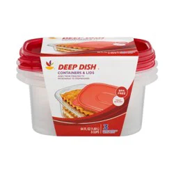 Giant Deep Dish Containers & Lids 8 Cup