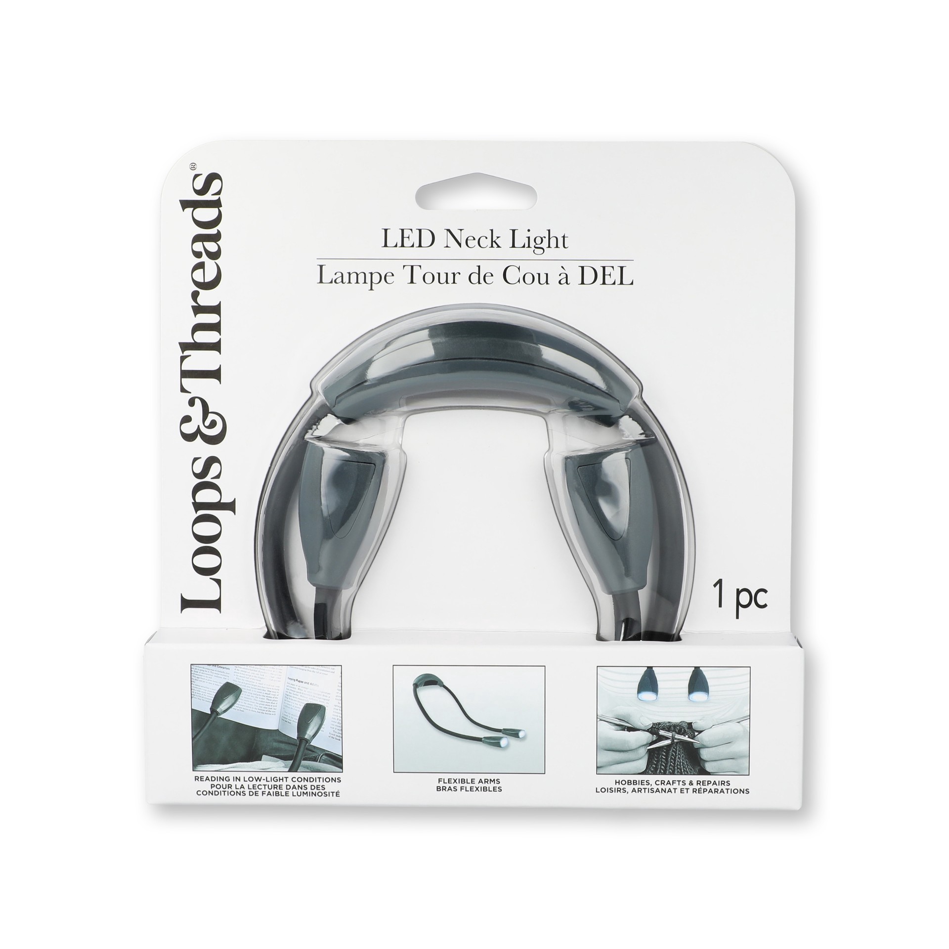 slide 4 of 4, Dual Led Neck Light By Loops & Threads, 7.5 in x 11.7 in