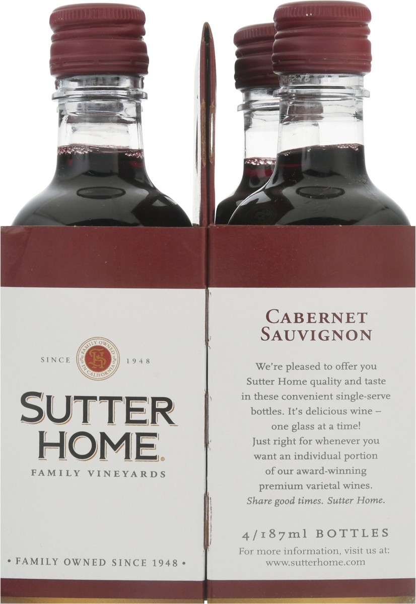 slide 9 of 9, Sutter Home Cabernet Sauvignon 4 - 187 ml Bottles, 4 ct; 187 ml