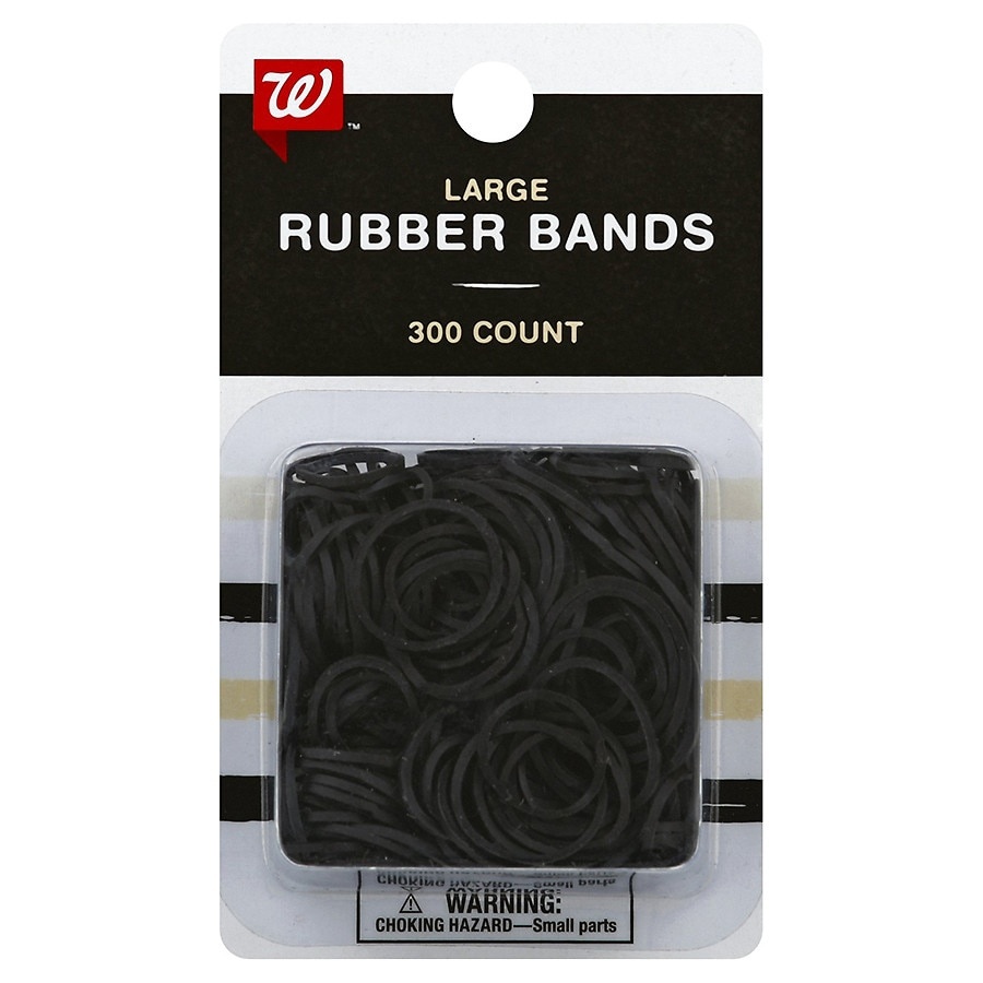 slide 1 of 1, Walgreens Large Black Silicone Rubber Bands, 300 ct