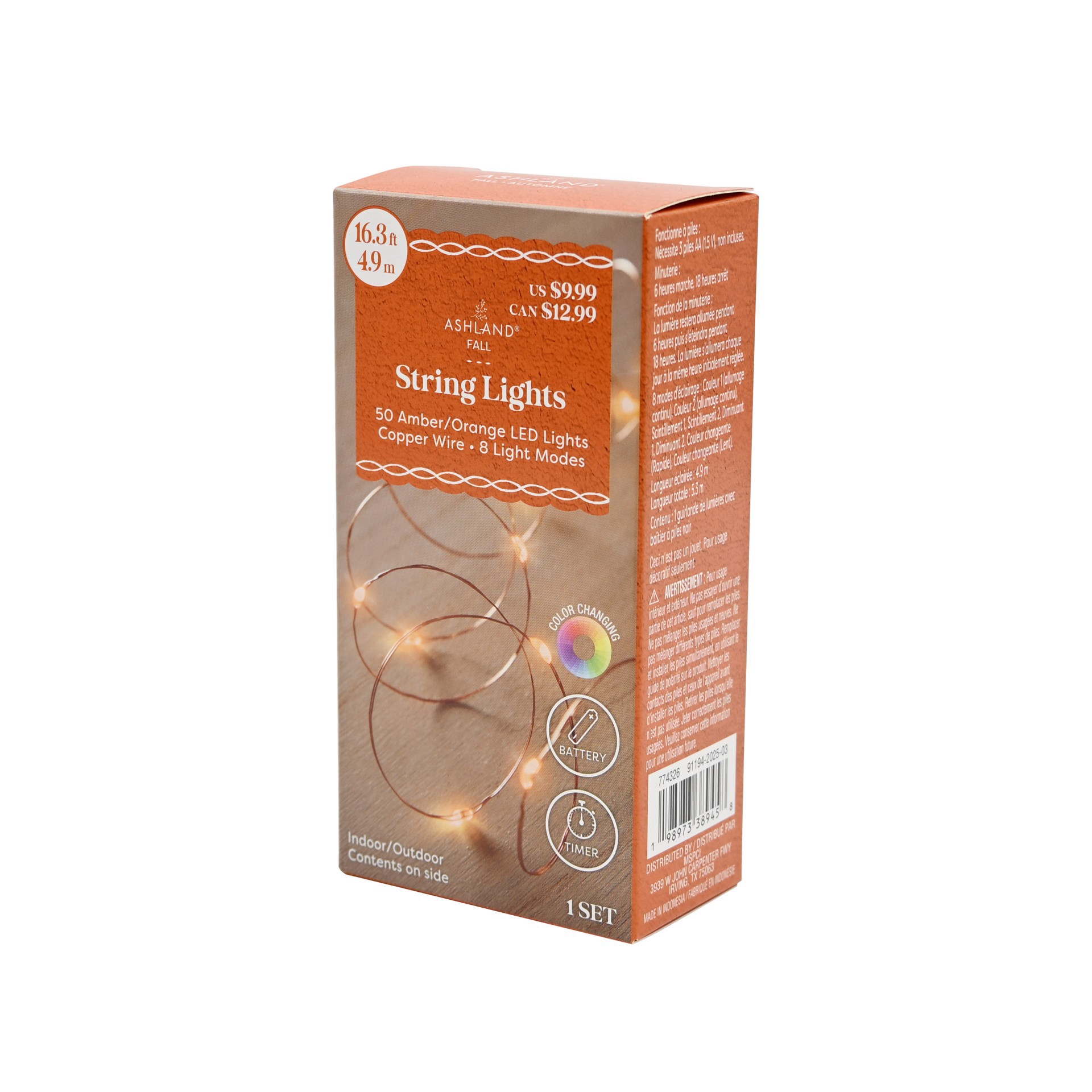 slide 6 of 6, 50ct. Amber/orange Led String Lights By Ashland, 50 ct