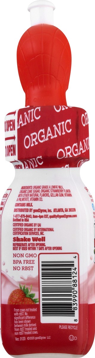 slide 7 of 10, good2grow Organic Lowfat Strawberry Milk 8 fl oz, 8 fl oz