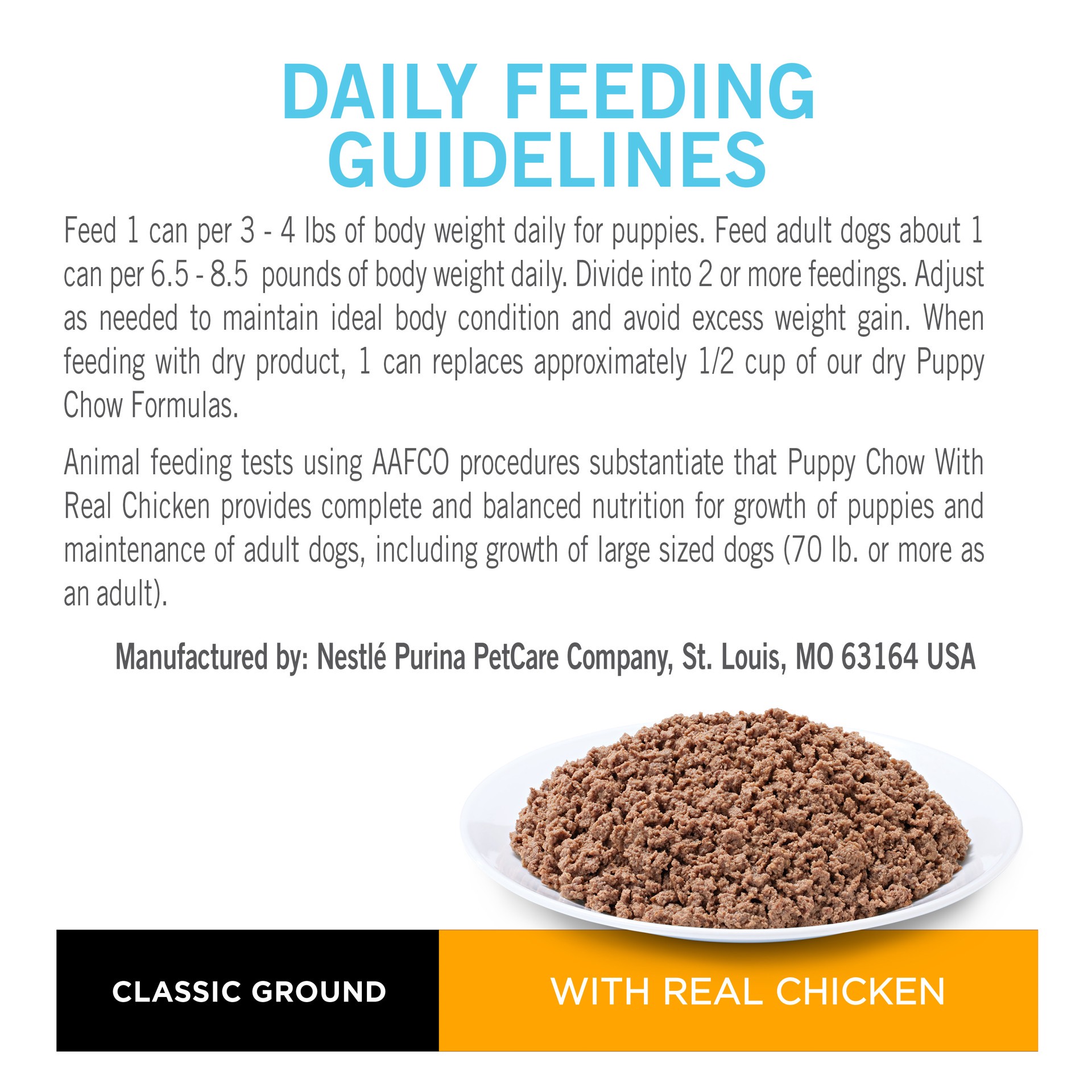 slide 3 of 7, Puppy Chow Purina Puppy Chow High Protein Pate Wet Puppy Food, With Real Chicken, 5.5 oz