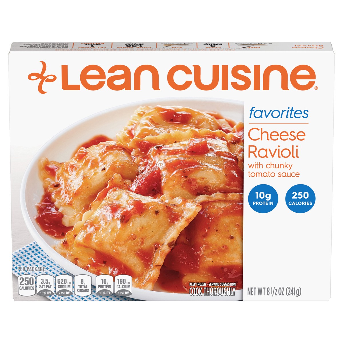 slide 1 of 13, Lean Cuisine Frozen Meal Cheese Ravioli, Comfort Cravings Microwave Meal, Meatless Pasta Dinner, Frozen Dinner for One, 8.5 oz