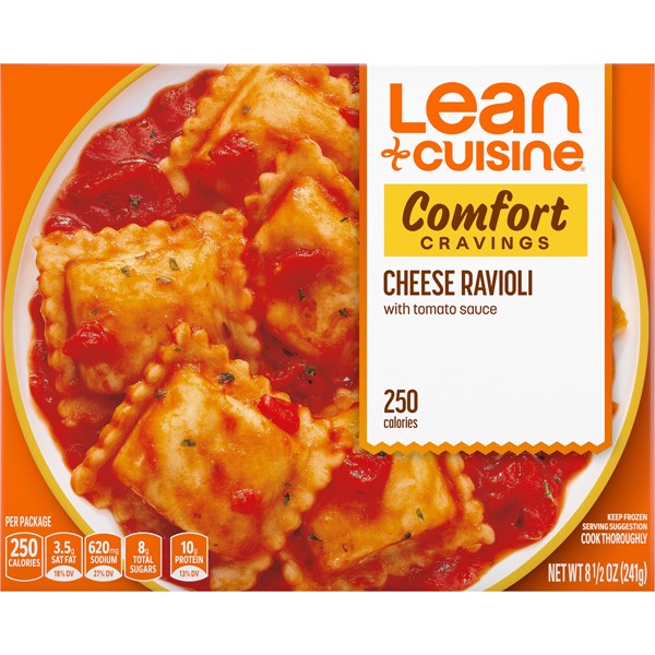 slide 1 of 13, Lean Cuisine Frozen Meal Cheese Ravioli, Comfort Cravings Microwave Meal, Meatless Pasta Dinner, Frozen Dinner for One, 8.5 oz