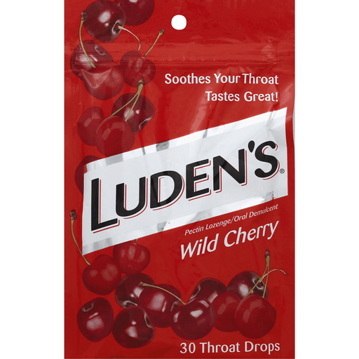 slide 2 of 2, Luden's Wild Cherry Throat Drops, 30 ct