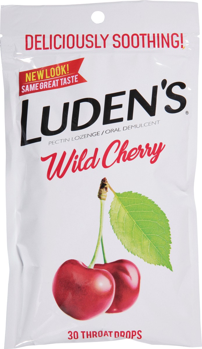 slide 9 of 10, Luden's Wild Cherry Throat Drops, Sore Throat Relief, 30 Count, 30 ct