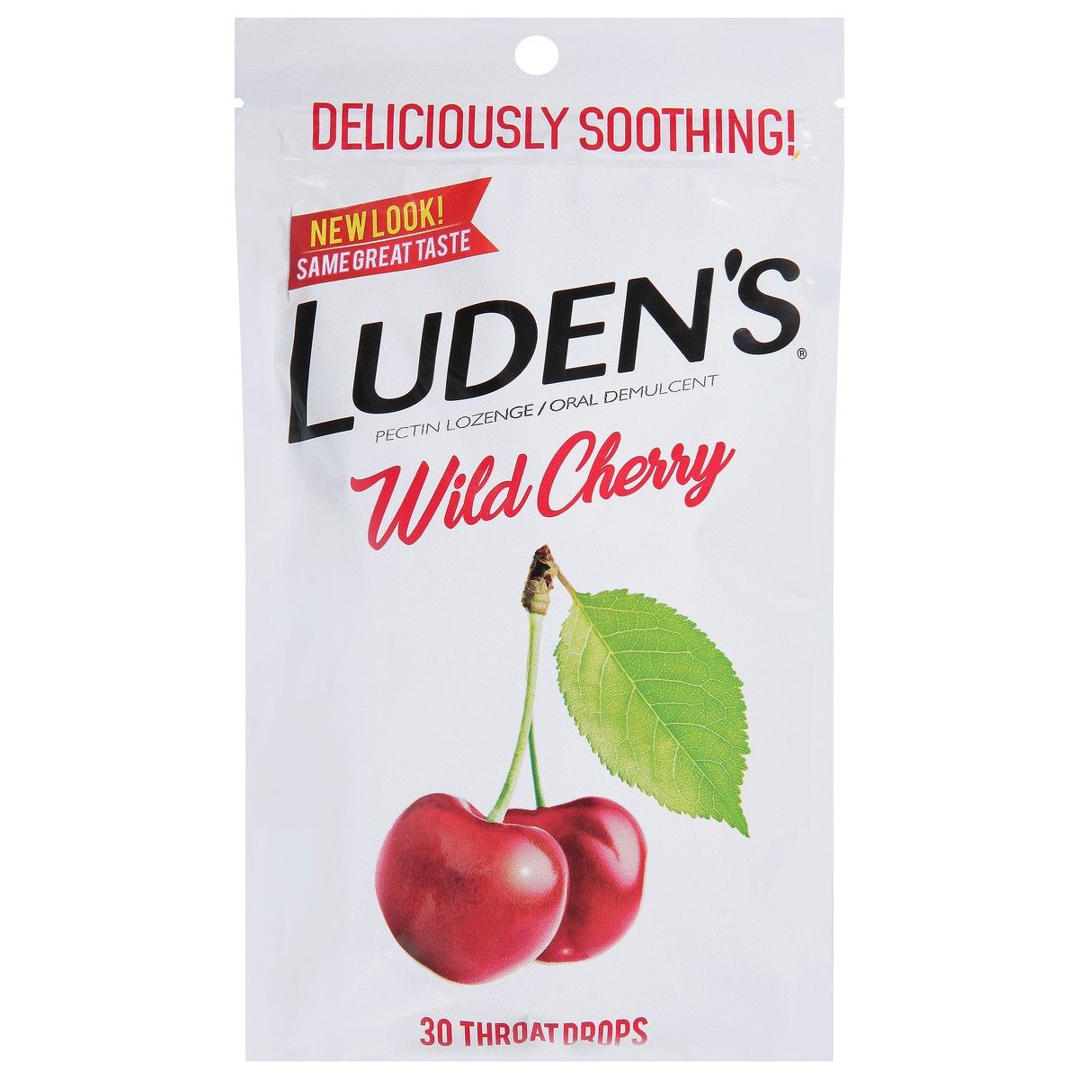 slide 10 of 10, Luden's Wild Cherry Throat Drops, Sore Throat Relief, 30 Count, 30 ct