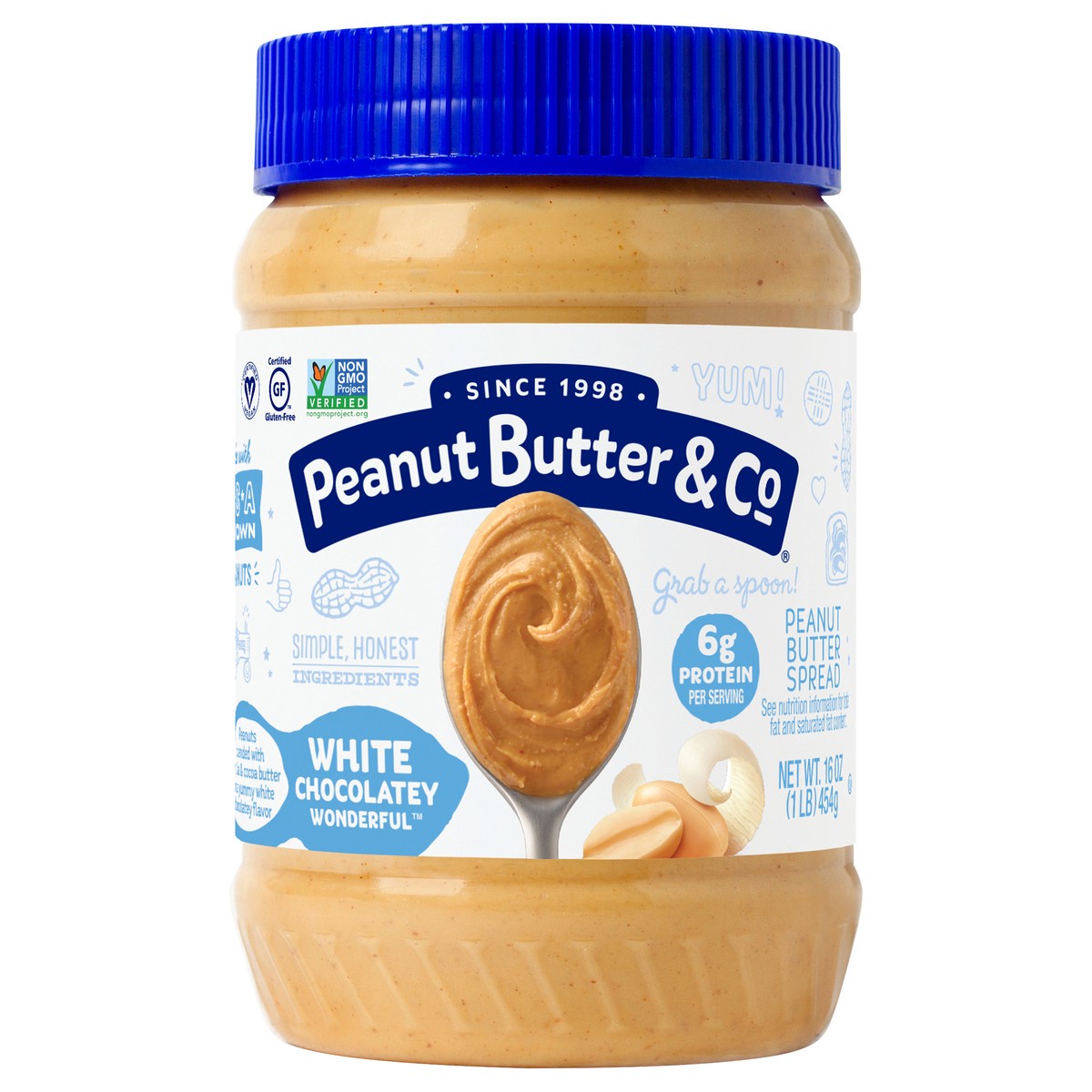 slide 1 of 5, Peanut Butter & Co. White Chocolatey Wonderful™ Peanut Butter Spread 16 oz. Jar, 16 oz