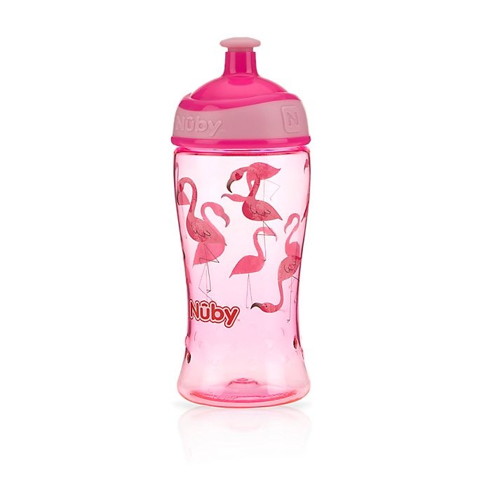 slide 1 of 2, Nuby Flamingo Pop-Up Super Slurp Cup - Pink, 12 oz