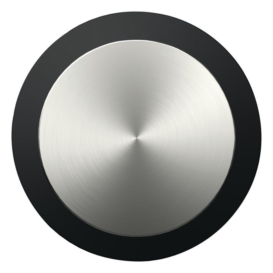 slide 2 of 5, Command Round Decorative Knob, Brushed Nickel/Slate, 3 1/4 in x 3 1/4 in x 1 9/16 in