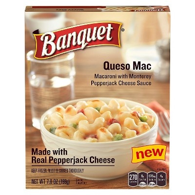 slide 1 of 1, Banquet Queso Mac Macaroni with Monterey Pepperjack Cheese Sauce, 7 oz