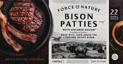 Force Of Nature Patties Bison Bacon Burgr 16 Oz
