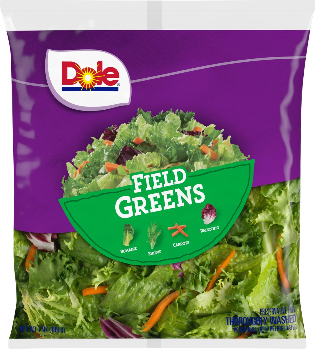 slide 3 of 3, Dole Field Greens, 7 oz
