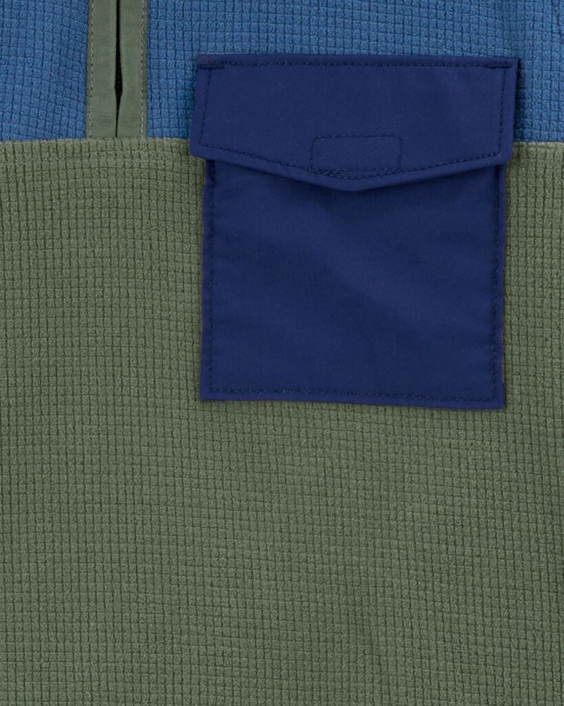 slide 2 of 2, Oshkosh Kid Colorblock Fleece Pullover - Green Green, Blue 5, 1 ct