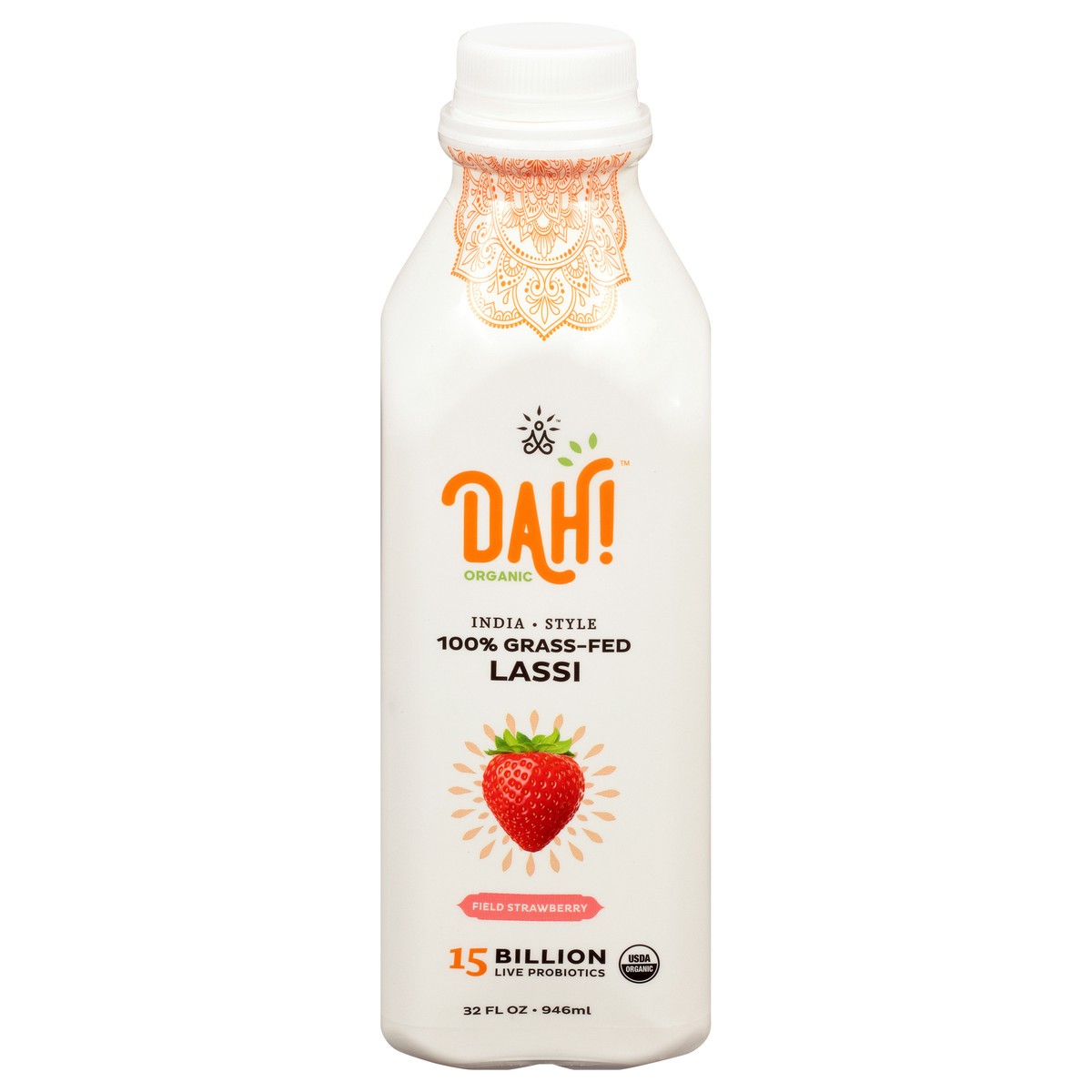 slide 1 of 13, Dahlicious DAH!™ organic lassi, field strawberry, 32 fl oz