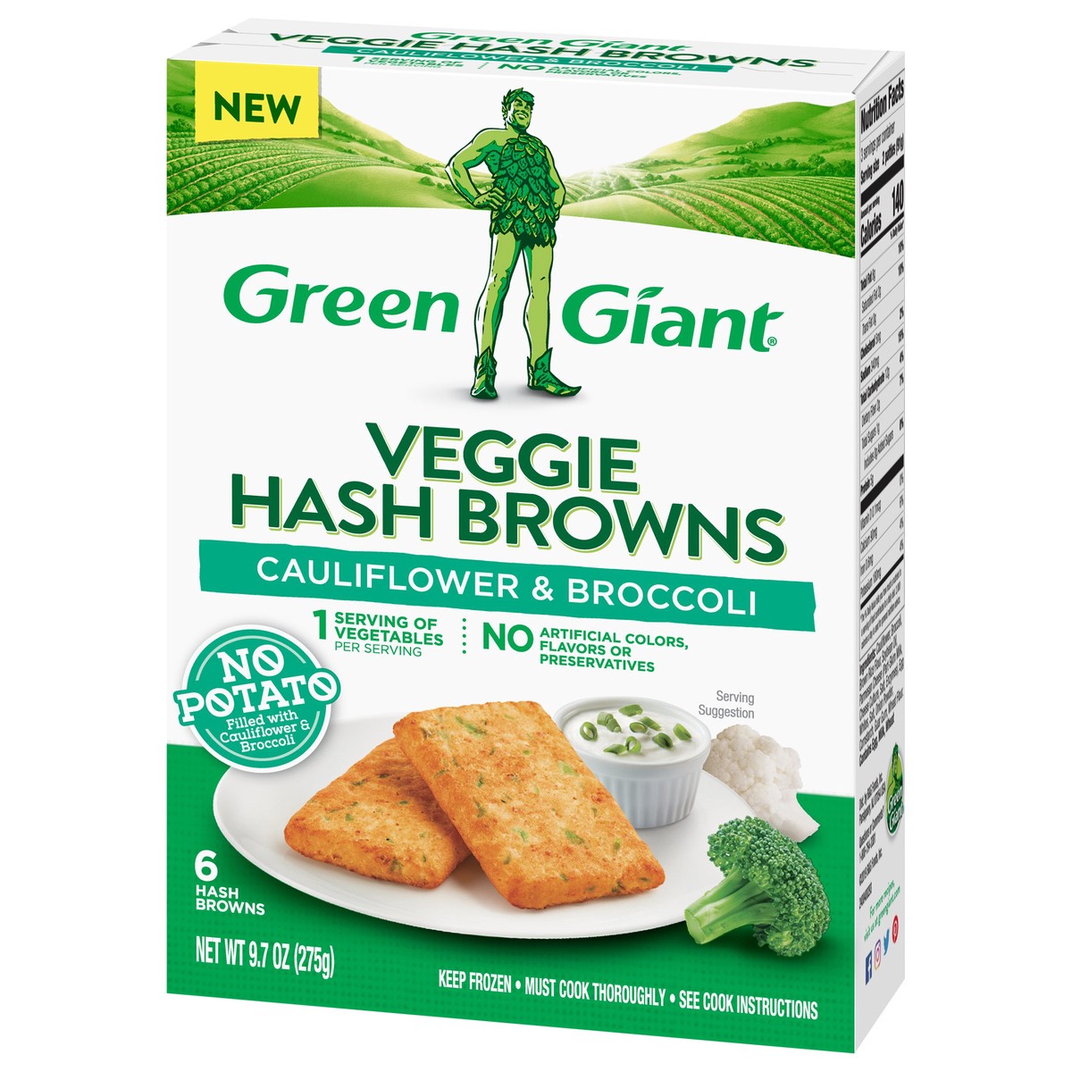 slide 2 of 9, Green Giant Cauliflower & Broccoli Veggie Hash Browns 9.7 oz, 9.7 oz