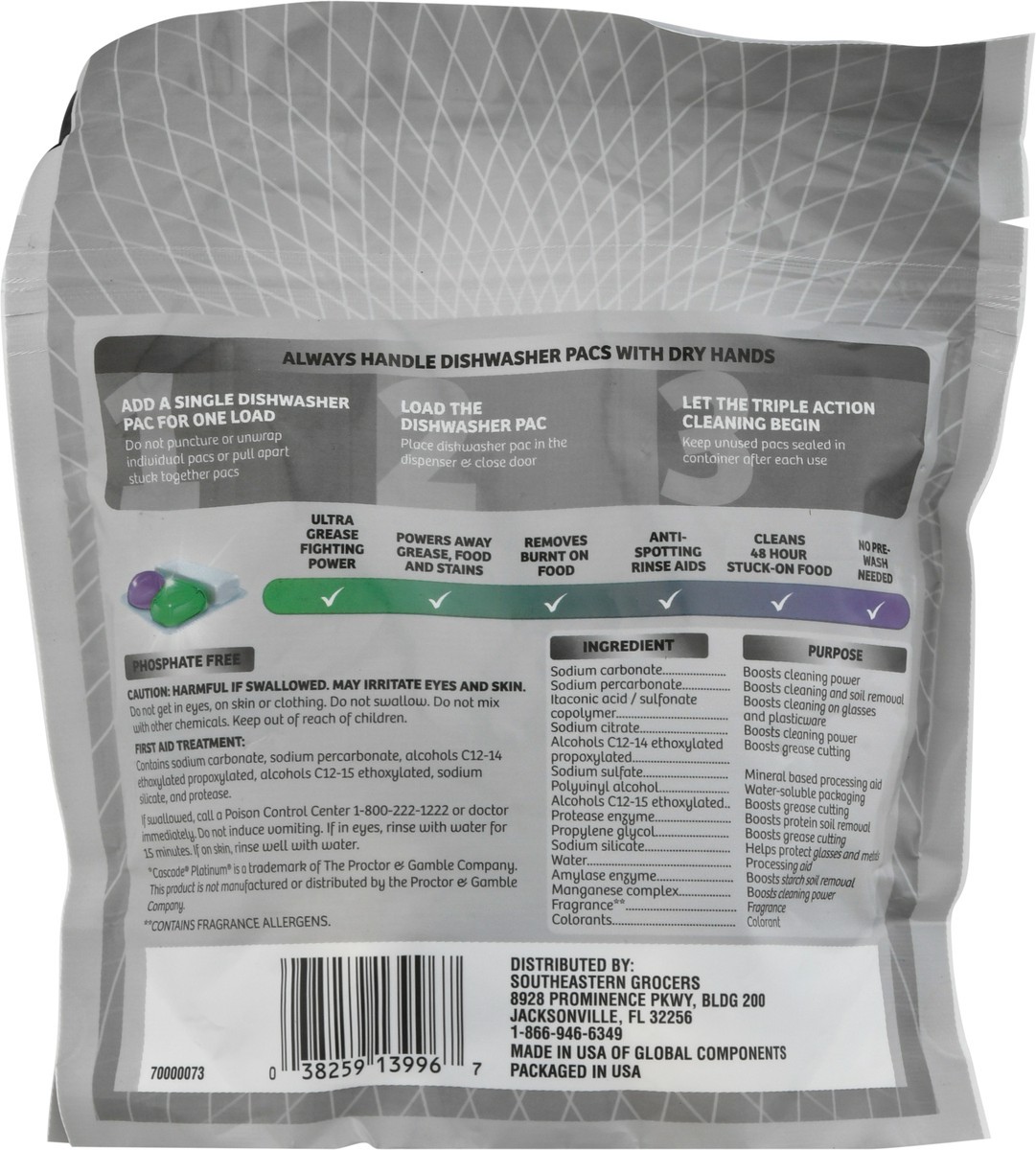 slide 8 of 12, Se Grocers Auto Dish Pod 3Chmbr, 18 ct