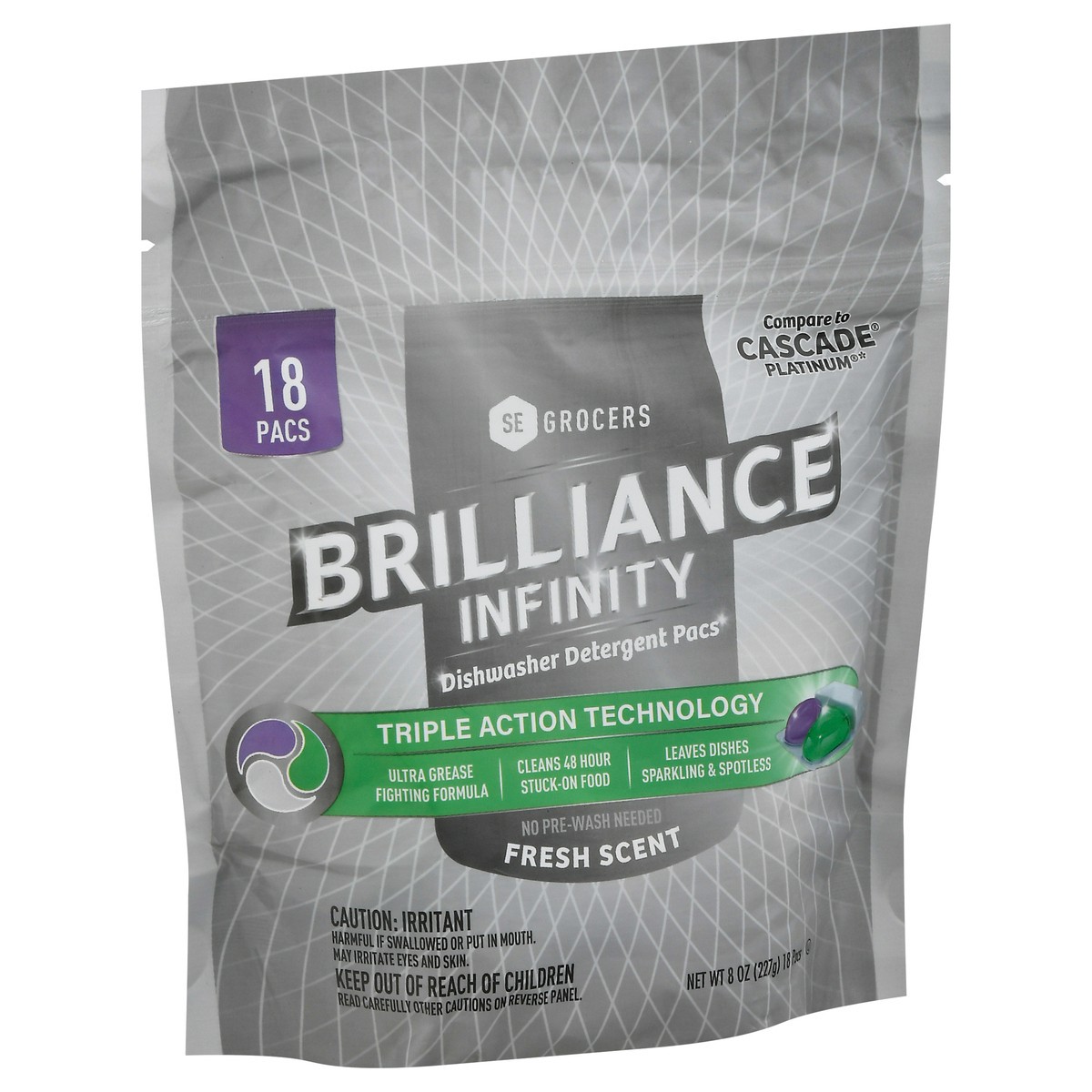 slide 4 of 12, Se Grocers Auto Dish Pod 3Chmbr, 18 ct