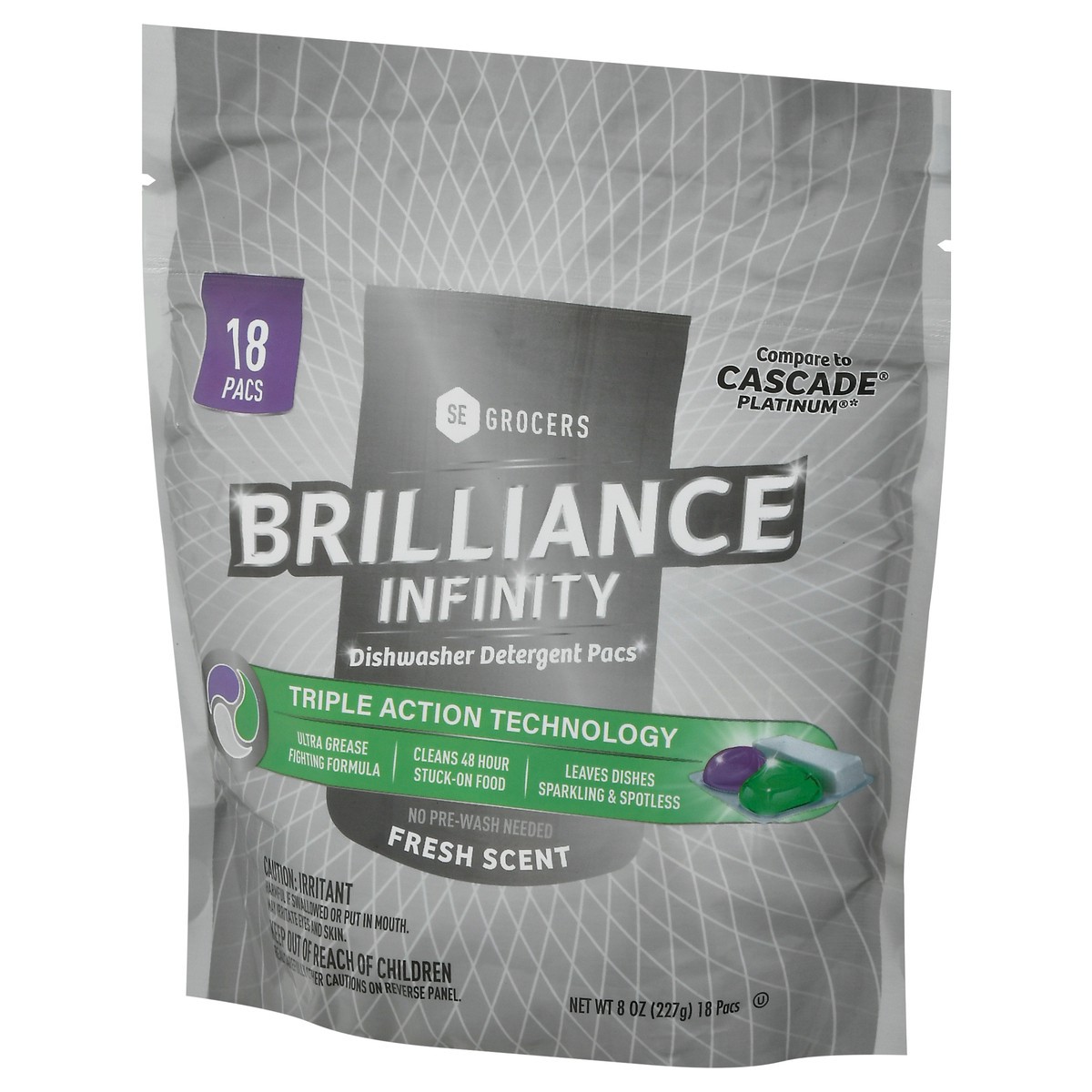 slide 6 of 12, Se Grocers Auto Dish Pod 3Chmbr, 18 ct