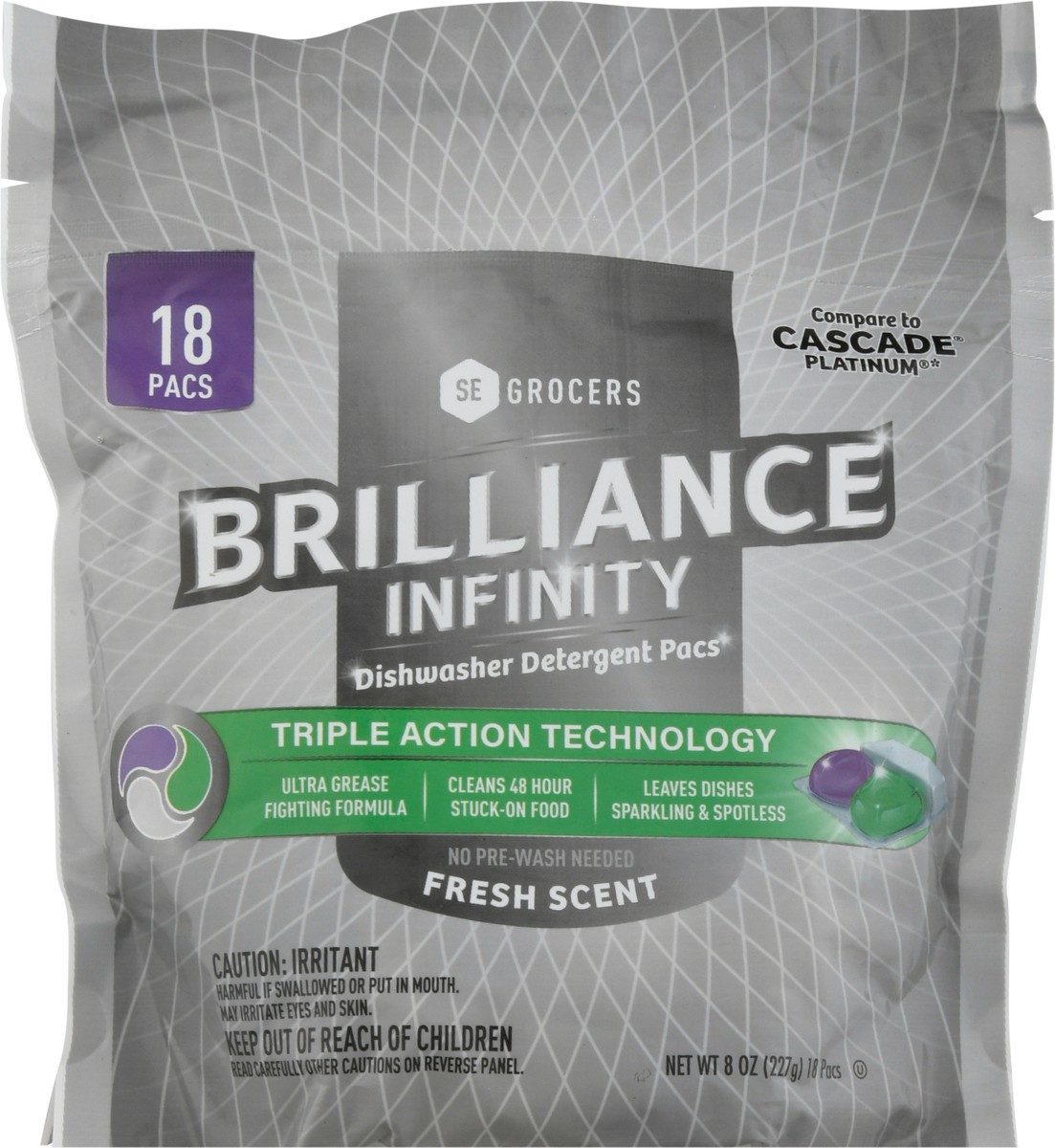 slide 5 of 12, Se Grocers Auto Dish Pod 3Chmbr, 18 ct