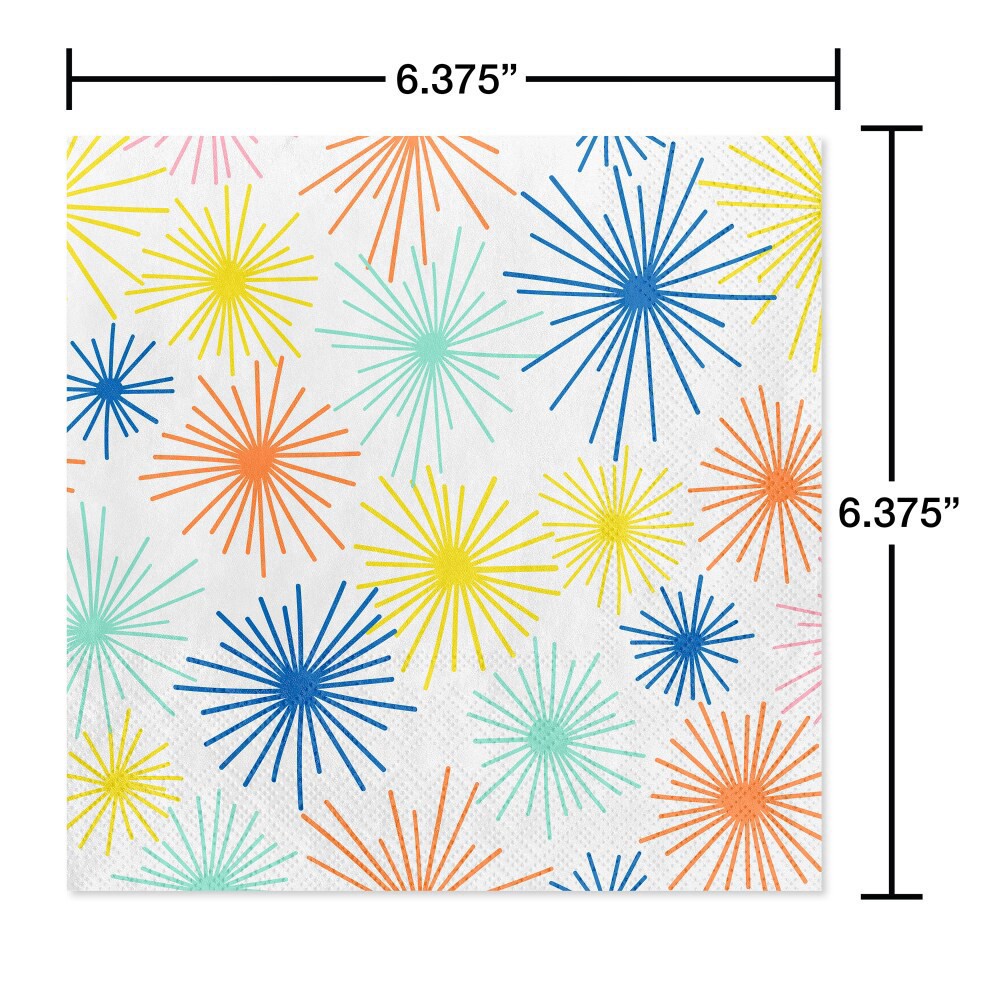 slide 3 of 3, American Greetings Lunch Napkins- Colorful Fireworks, 20 ct