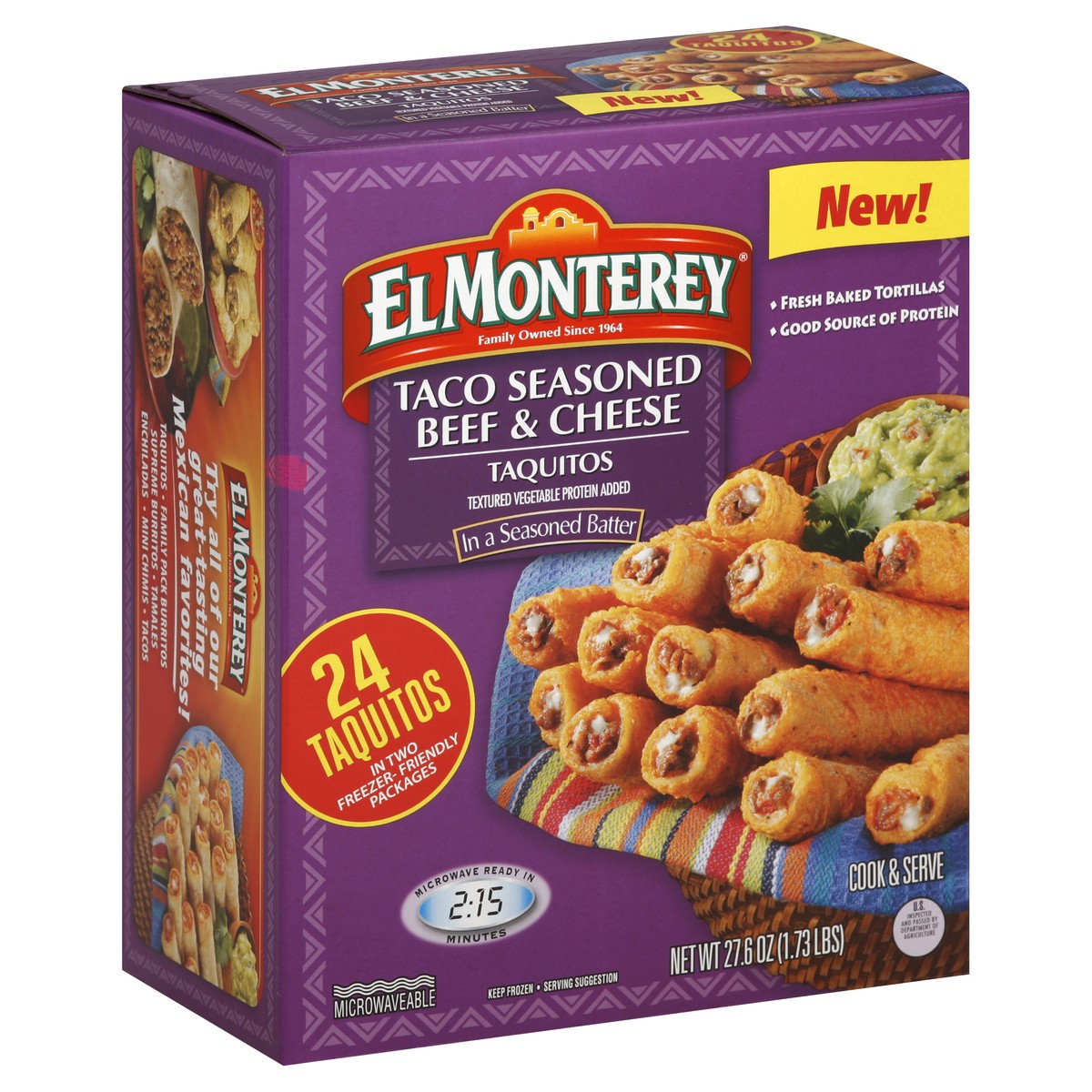 slide 3 of 4, El Monterey Taquitos 24 ea, 24/27.6 oz