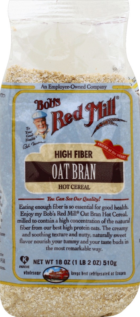 slide 4 of 5, Bob's Red Mill High Fiber Oat Bran, 18 oz