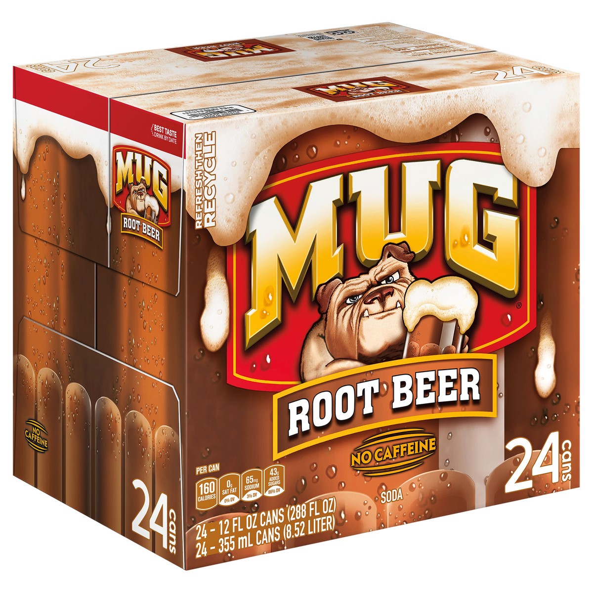 slide 2 of 6, Mug Soda Root Beer 12 Fl Oz 24 Count Can, 24 ct