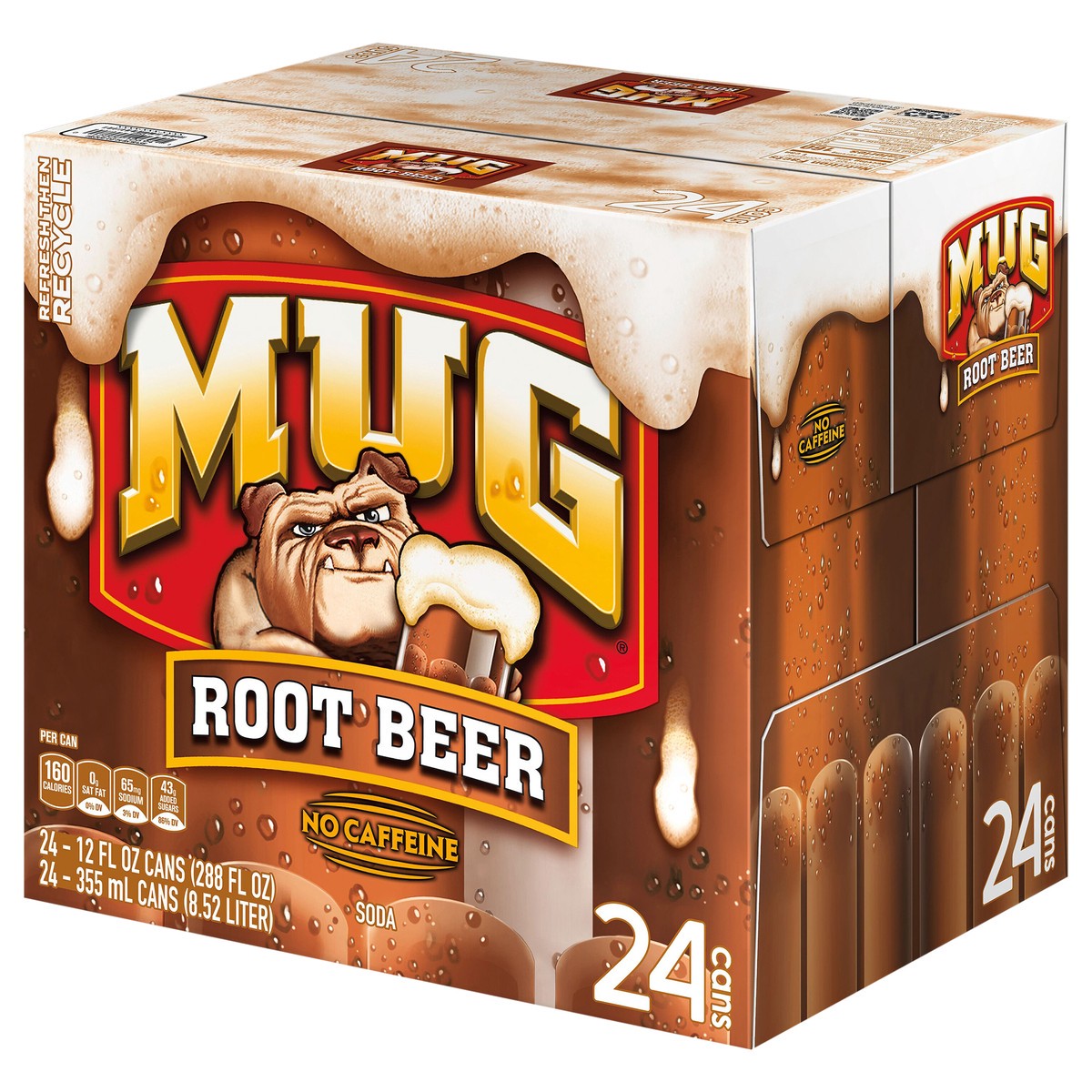 slide 3 of 6, Mug Soda Root Beer 12 Fl Oz 24 Count Can, 24 ct