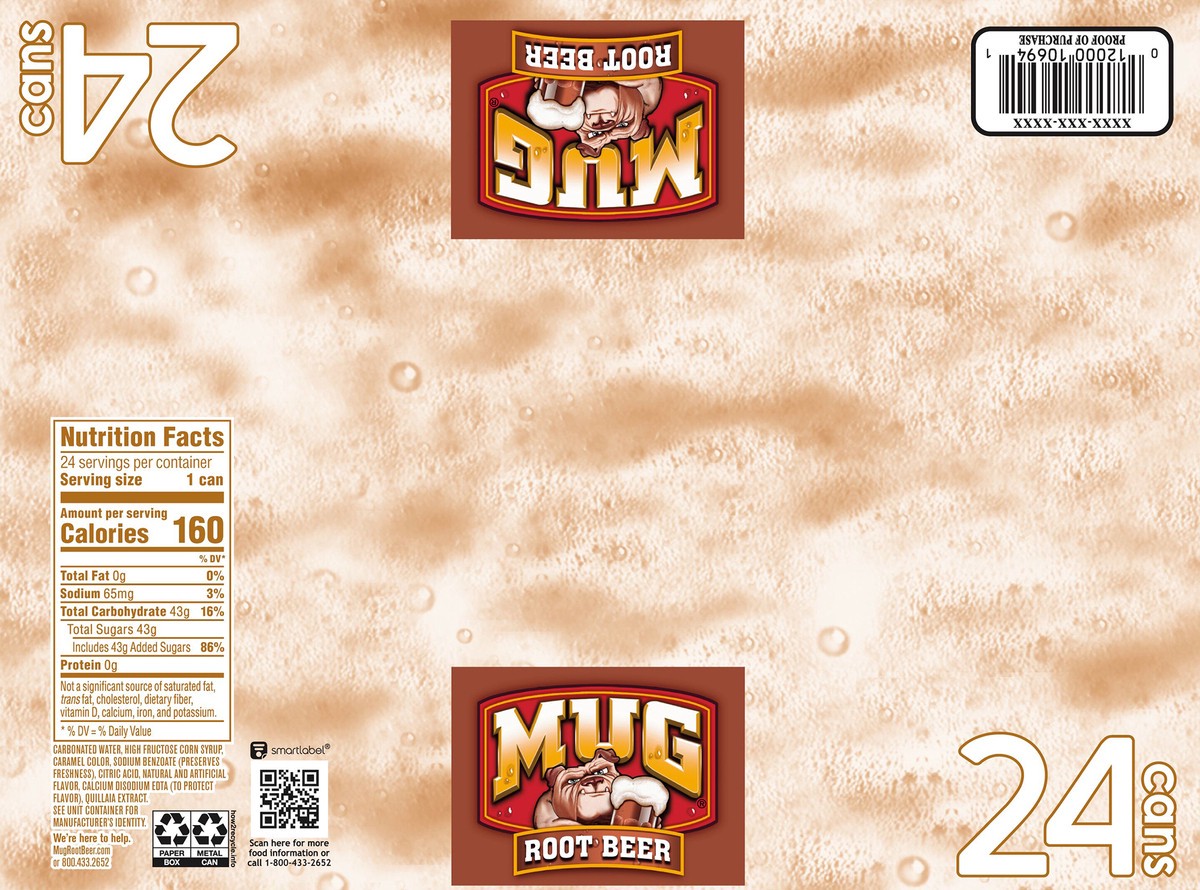 slide 6 of 6, Mug Soda Root Beer 12 Fl Oz 24 Count Can, 24 ct