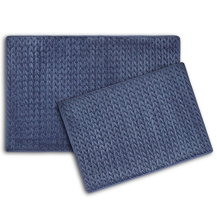 slide 1 of 6, Home Dynamix Spa Retreat Bath Mat Set - Navy Blue, 2 ct