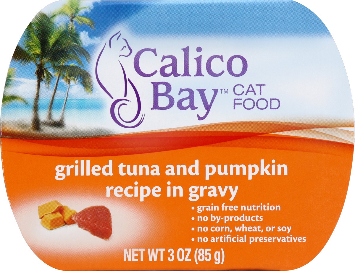 slide 4 of 4, Calico Bay Grilled Tuna and Pumpkin Recipe in Gravy Cat Food 3 oz, 3 oz