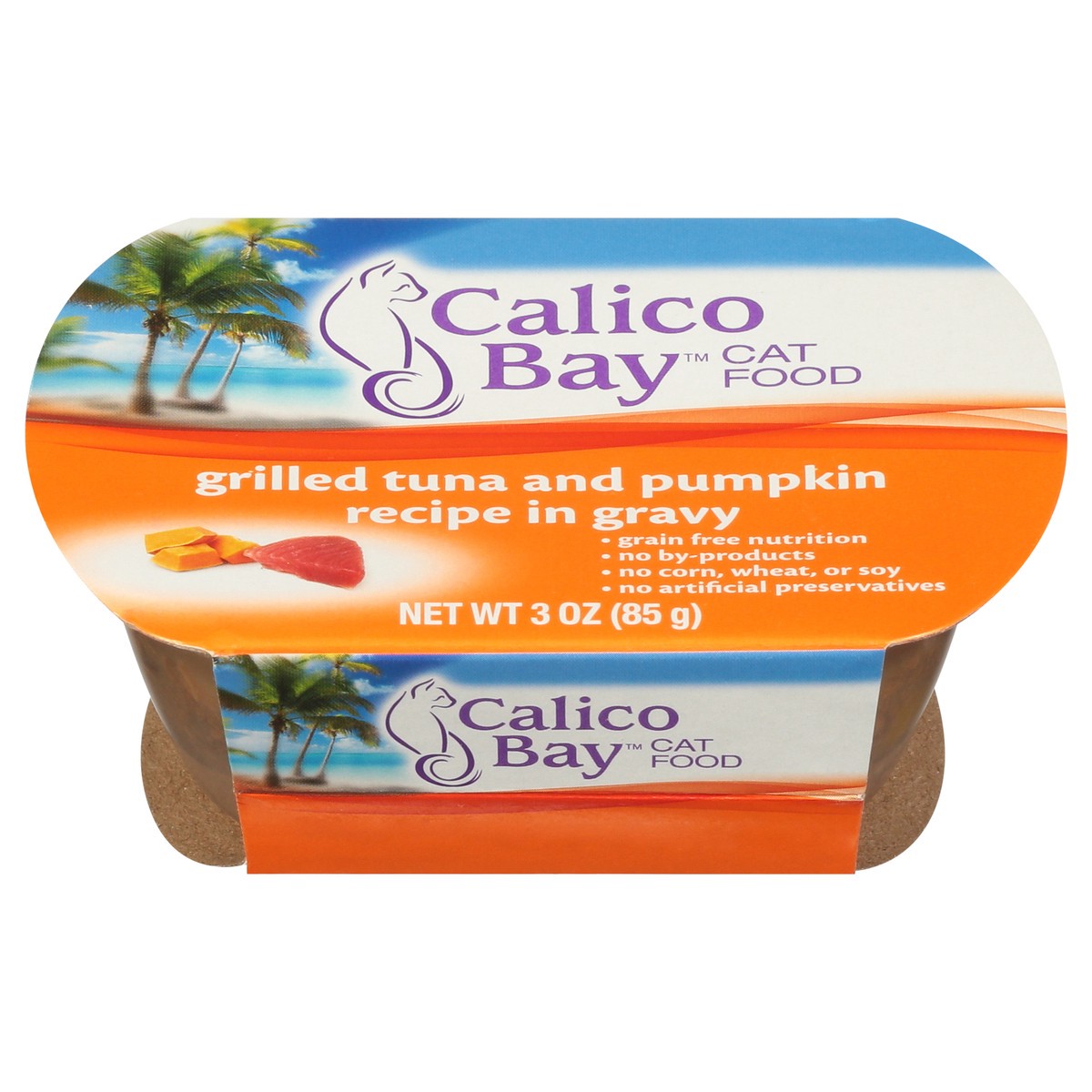 slide 1 of 4, Calico Bay Grilled Tuna and Pumpkin Recipe in Gravy Cat Food 3 oz, 3 oz