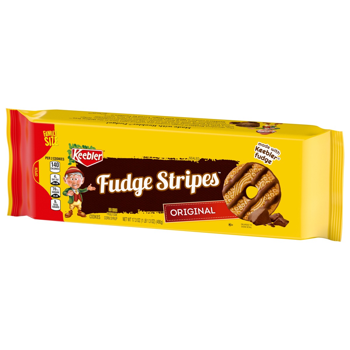 slide 10 of 13, Keebler Sealed Fudge Stripes Cookies Family Size 17.3 oz, 17.3 oz