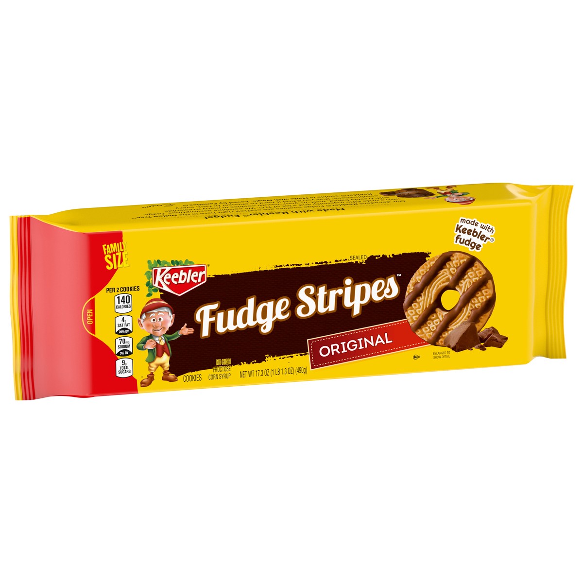 slide 6 of 13, Keebler Sealed Fudge Stripes Cookies Family Size 17.3 oz, 17.3 oz