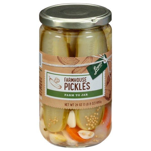 slide 1 of 1, Lowes Foods Farmhouse Pickles, 24 oz